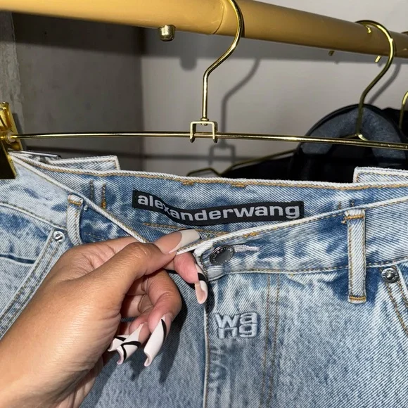 Alexander Wang Double Front Carpenter Jeans in Pebble Bleach